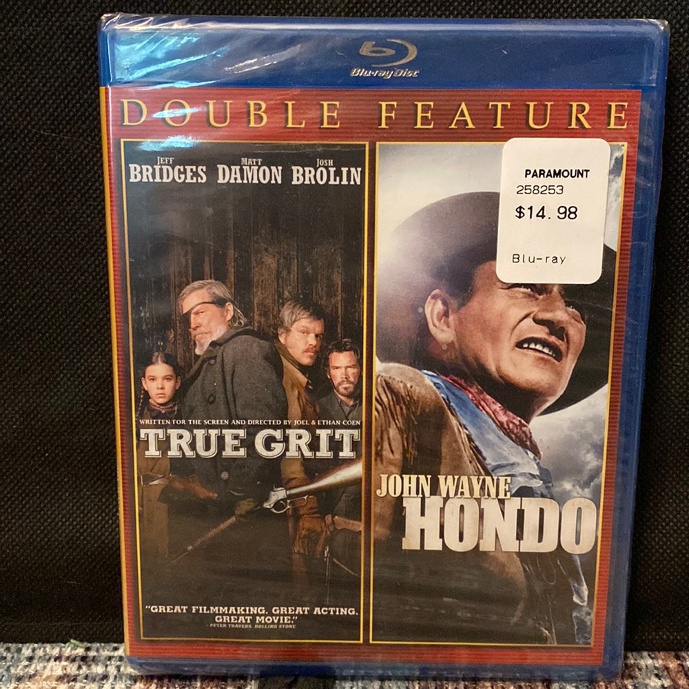 Double Feature True Grit / Hondo- Blue Ray NEW